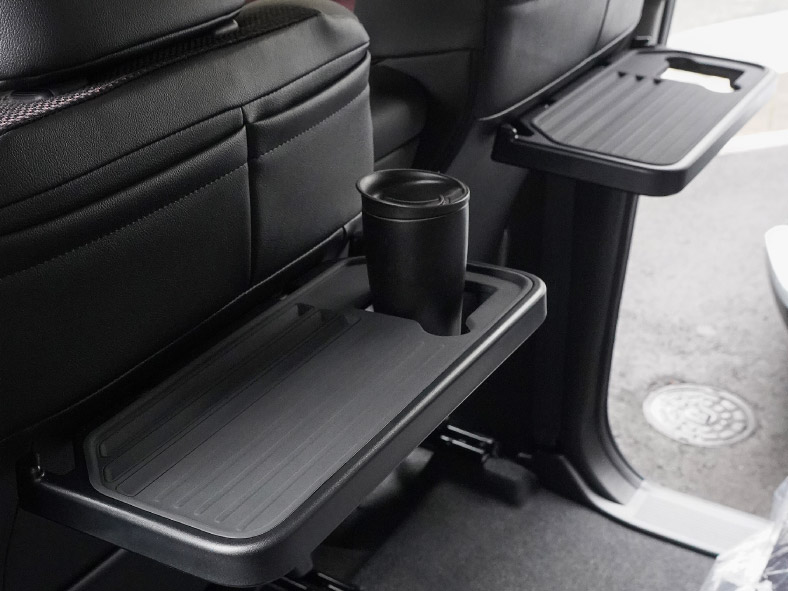 新型クロスビー MND1S HYBRID MZ 専用 パーソナルテーブルマット 2枚セット 防水 ブラック｜SUZUKI スズキ SPACIA XBEE 2025年～ 専用 内装 保護 パーツ アクセサリー オプション インテリア シートバック マット テーブル 社外