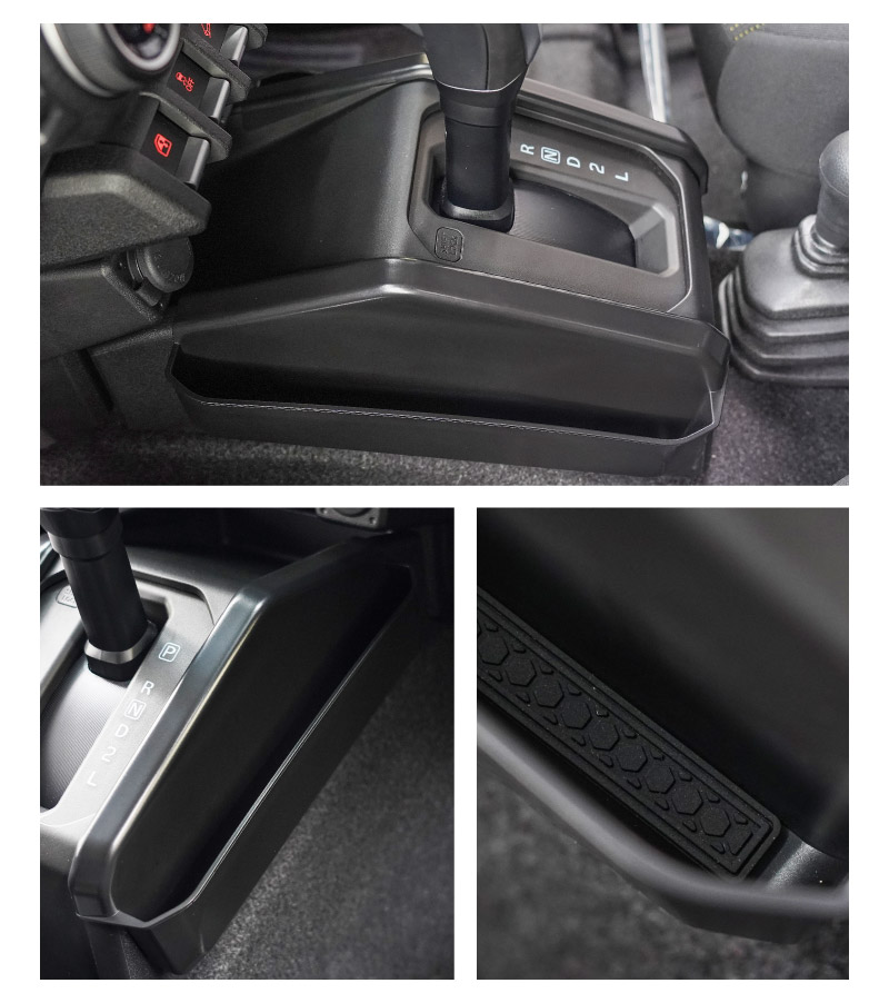 【セット割】新型ジムニー JB64W 新型ジムニーシエラ JB74W ジムニーノマド JC74W AT車専用 カップホルダー ＆ シフト左右収納トレイ 3P ブラック 滑り止めマット付き｜スズキ SUZUKI JIMNY JB64 JIMNY SIERRA JB74 1型 2型 3型 4型 5型 JIMNY NOMADE JC74 1型 専用 パーツ ドリンクホルダー 増設 小物入れ コンソール 内装 便利グッズ アクセサリー 保護 社外