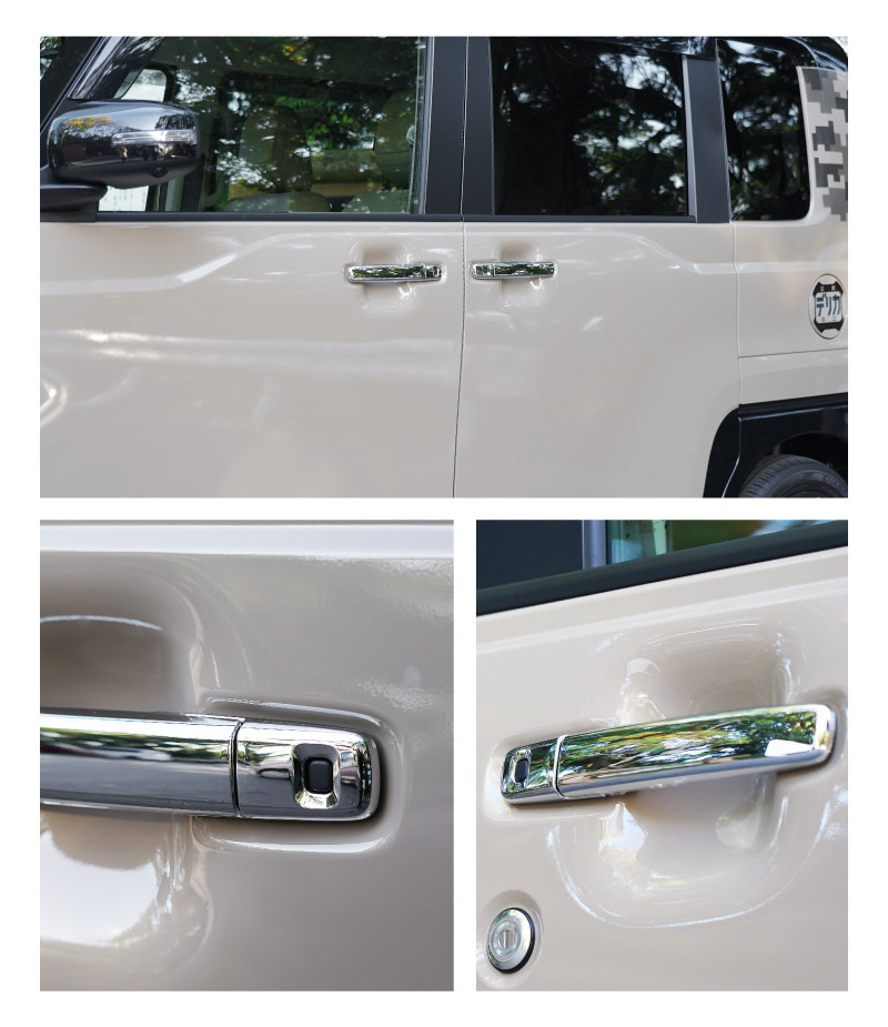 【アウトレット品】三菱 デリカミニ/ekスペース 日産 ルークス 共通 アウタードアハンドルカバー ガーニッシュ 8P メッキ仕上げ 2025年フルモデルチェンジ後対応｜MITSUBISHI DELICA MINI NISSAN ROOX 専用 外装 サイド カスタム パーツ
