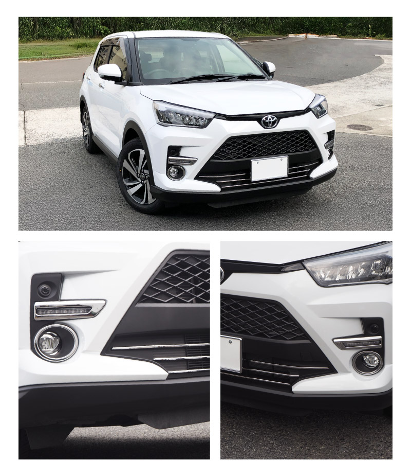 【セット割】ライズ ロアグリル＆デイライト＆フォグランプ ガーニッシュ 鏡面仕上げ 外装専用 パーツセット｜トヨタ TOYOTA RAIZE カスタム 専用 パーツ アクセサリー 社外品 エクステリア 外装 モール トリム エアロ【予約販売/4月30日頃入荷予定】