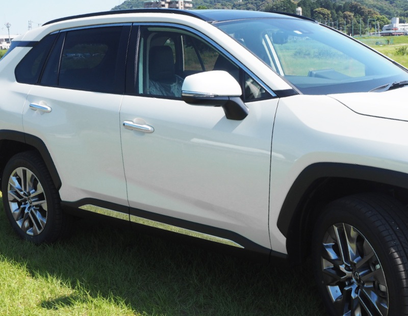 RAV4 50系 RAV4 PHV サイドガーニッシュ 鏡面仕上げ 4P｜トヨタ TOYOTA ラブ４ MXAA54 AXAH54 AXAH52 MXAA52 50系 カスタム カスタム 専用 パーツ ドレスアップ アクセサリー 社外品 オプション エアロ