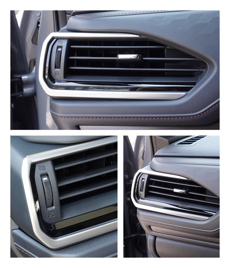 新型フォレスター SL系 フロント左右エアコン吹き出し口パネル 2P サテンシルバー ｜SUBARU スバル FORESTER 専用 パーツ ドレスアップ アクセサリー オプション インテリア パネル 内装 カー用品 社外