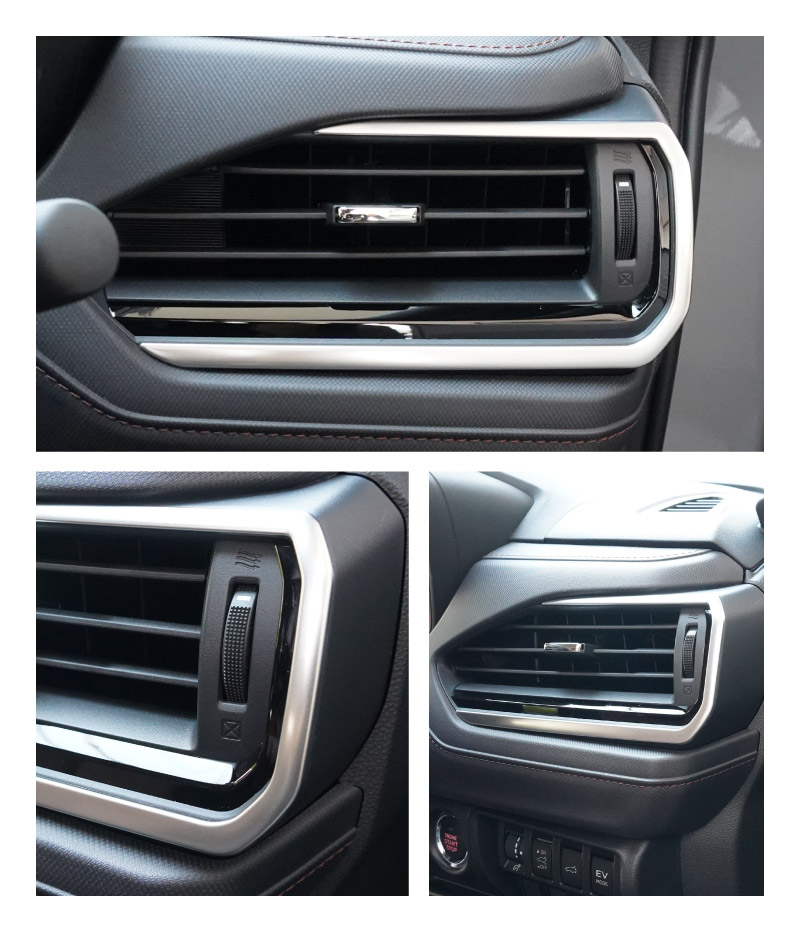 新型フォレスター SL系 フロント左右エアコン吹き出し口パネル 2P サテンシルバー ｜SUBARU スバル FORESTER 専用 パーツ ドレスアップ アクセサリー オプション インテリア パネル 内装 カー用品 社外