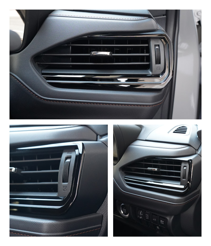新型フォレスター SL系 フロント左右エアコン吹き出し口パネル 2P ピアノブラック｜SUBARU スバル FORESTER 専用 パーツ ドレスアップ アクセサリー オプション インテリア パネル 内装 カー用品 社外