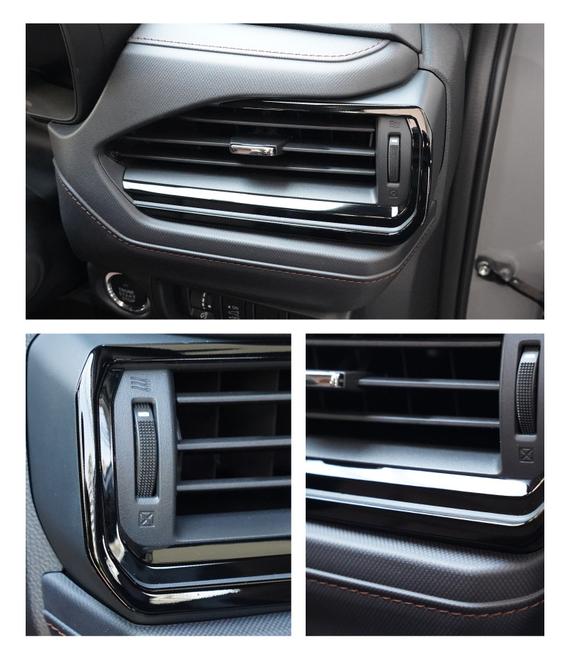 新型フォレスター SL系 フロント左右エアコン吹き出し口パネル 2P ピアノブラック｜SUBARU スバル FORESTER 専用 パーツ ドレスアップ アクセサリー オプション インテリア パネル 内装 カー用品 社外