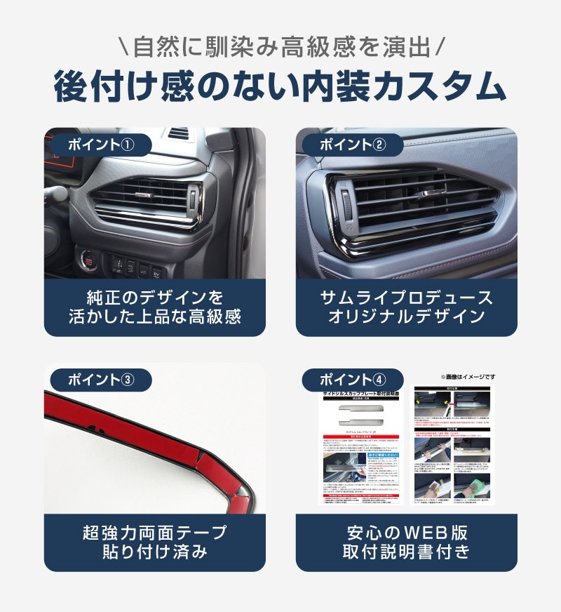 新型フォレスター SL系 フロント左右エアコン吹き出し口パネル 2P ピアノブラック｜SUBARU スバル FORESTER 専用 パーツ ドレスアップ アクセサリー オプション インテリア パネル 内装 カー用品 社外