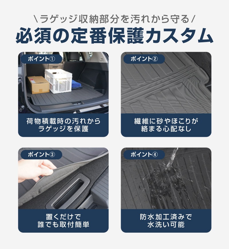 新型エクストレイル T33 2列シート 5人乗り車専用 ラゲッジマット カーゴトレイマット 1P ラバータイプ ブラック 2025年マイナーチェンジ後対応｜日産 NISSAN X-TRAIL 専用 内装 保護 カスタム パーツ ドレスアップ アクセサリー 社外品【予約販売/5月10日頃入荷予定】