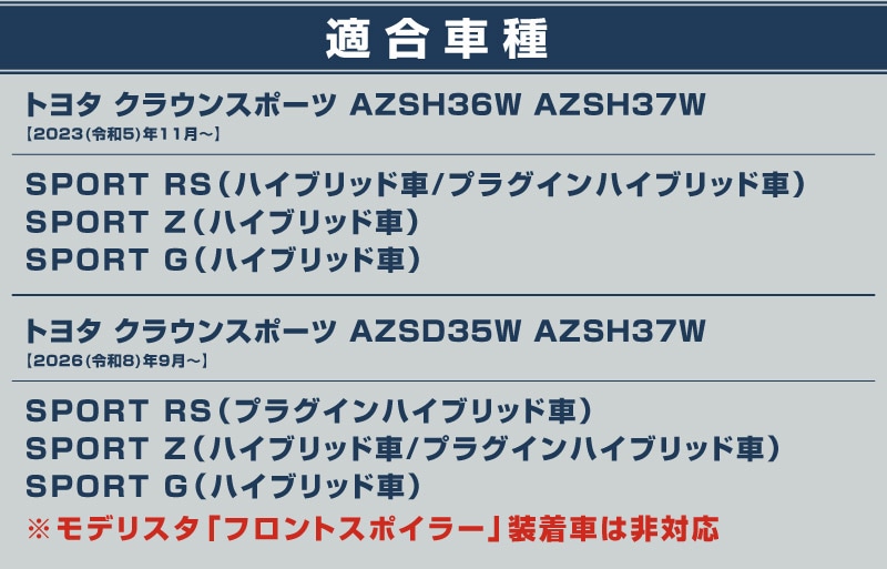 新型クラウンスポーツ フロントリップ左右ガーニッシュ 2P 鏡面仕上げ