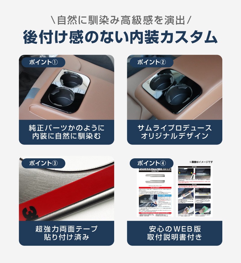 新型フォレスター SL系 SK系 セカンドシート ドリンクホルダーパネル 1P ピアノブラック｜SUBARU スバル FORESTER 専用 パーツ ドレスアップ アクセサリー オプション インテリア パネル 内装 カー用品 社外