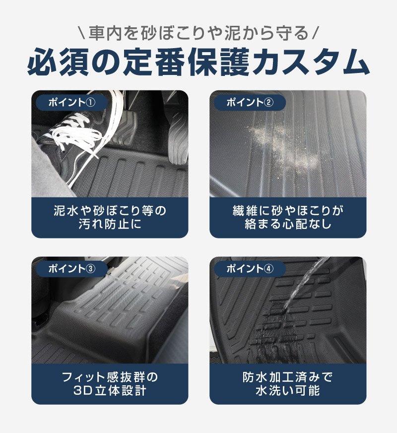 新型エクストレイル T33 2列シート 5人乗り車専用 フロアマット 3P ラバータイプ ブラック 2025年マイナーチェンジ後対応｜日産 NISSAN X-TRAIL 専用 内装 保護 カスタム パーツ ドレスアップ アクセサリー 社外品【予約販売/5月20日頃入荷予定】