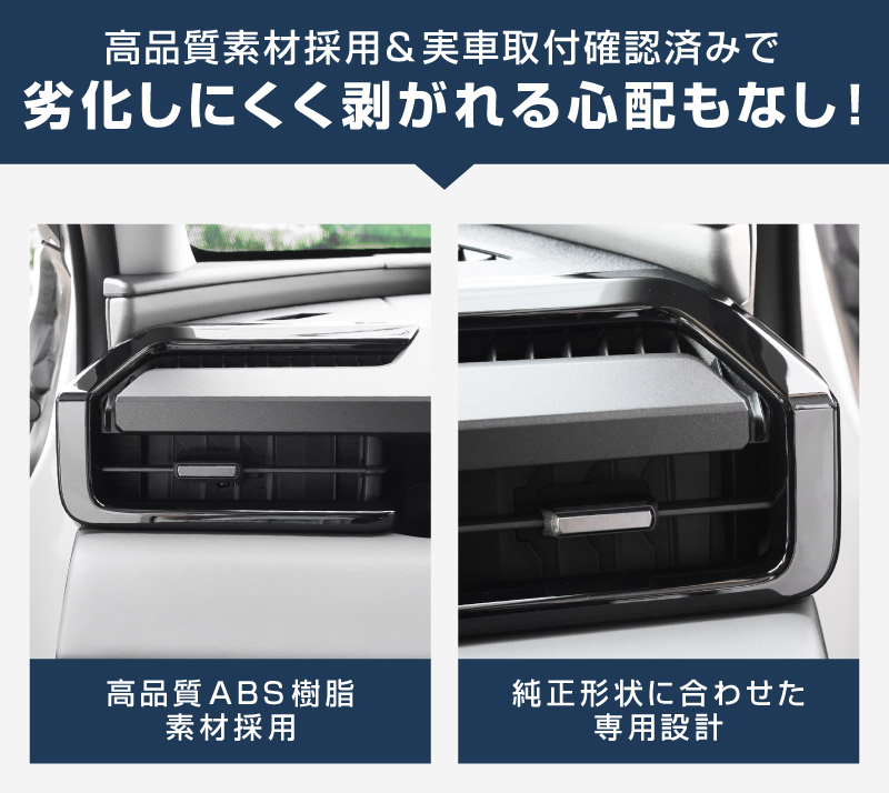 新型RAV4 60系 フロント左右エアコン吹き出し口パネル 2P ピアノブラック｜トヨタ TOYOTA ラブフォー AXAN64 専用 プラグインハイブリッド PHEV 対応 内装 パーツ エアコン パネル アクセサリー インテリア アクセサリー 内装 保護 カバー 社外【予約販売/9月30日頃入荷予定】