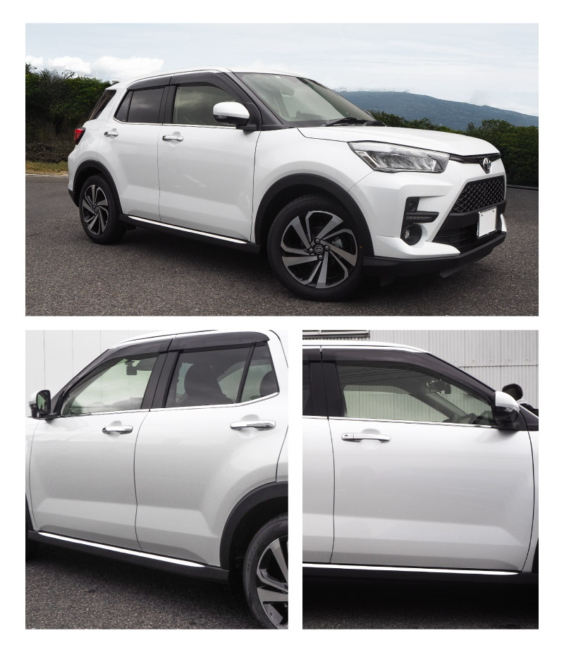 【セット割】ライズ ロッキー レックス ウィンドウトリム＆サイドリップガーニッシュ 鏡面仕上げ 外装専用 パーツ 2点セット｜トヨタ TOYOTA RAIZE ダイハツ DAIHATSU ROCKY スバル SUBARU REX カスタム 専用 パーツ アクセサリー 社外品 エクステリア 外装 モール トリム【予約販売/5月20日頃入荷予定】