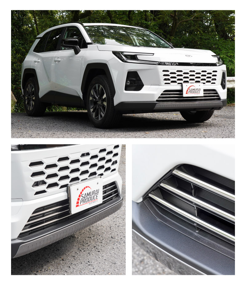 新型RAV4 60系 ロアグリルガーニッシュ 3P 鏡面仕上げ ｜トヨタ TOYOTA ラブフォー AXAN64 専用 パーツ アクセサリー サイドリップ スカート スポイラー 社外【予約販売/7月10日頃入荷予定】