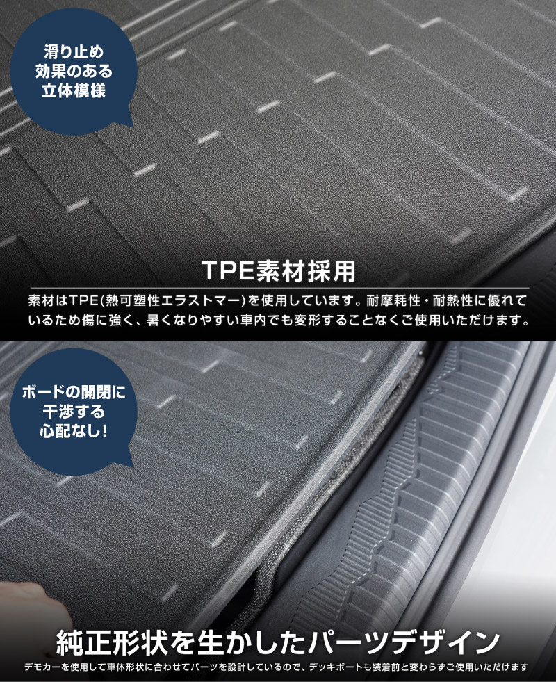 新型フォレスター SL系 フルカバー ラゲッジマット カーゴトレイマット 4P ラバータイプ ブラック｜SUBARU スバル FORESTER 専用 パーツ ドレスアップ アクセサリー オプション 内装 社外 トランク ラゲージ 荷室 フロアマット 防水 保護【予約販売/5月20日頃入荷予定】