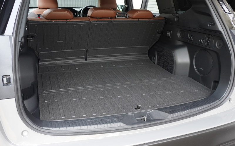 新型フォレスター SL系 フルカバー ラゲッジマット カーゴトレイマット 4P ラバータイプ ブラック｜SUBARU スバル FORESTER 専用 パーツ ドレスアップ アクセサリー オプション 内装 社外 トランク ラゲージ 荷室 フロアマット 防水 保護【予約販売/5月20日頃入荷予定】