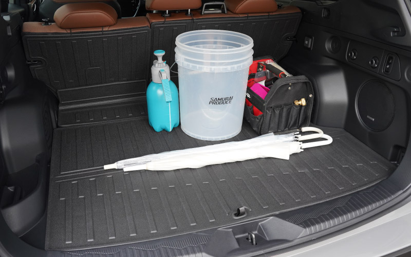 新型フォレスター SL系 フルカバー ラゲッジマット カーゴトレイマット 4P ラバータイプ ブラック｜SUBARU スバル FORESTER 専用 パーツ ドレスアップ アクセサリー オプション 内装 社外 トランク ラゲージ 荷室 フロアマット 防水 保護【予約販売/5月20日頃入荷予定】