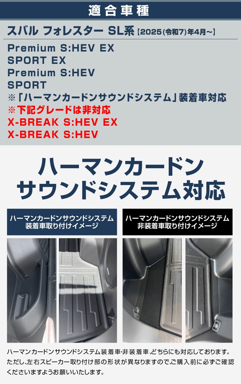 新型フォレスター SL系 フルカバー ラゲッジマット カーゴトレイマット 4P ラバータイプ ブラック｜SUBARU スバル FORESTER 専用 パーツ ドレスアップ アクセサリー オプション 内装 社外 トランク ラゲージ 荷室 フロアマット 防水 保護【予約販売/5月20日頃入荷予定】