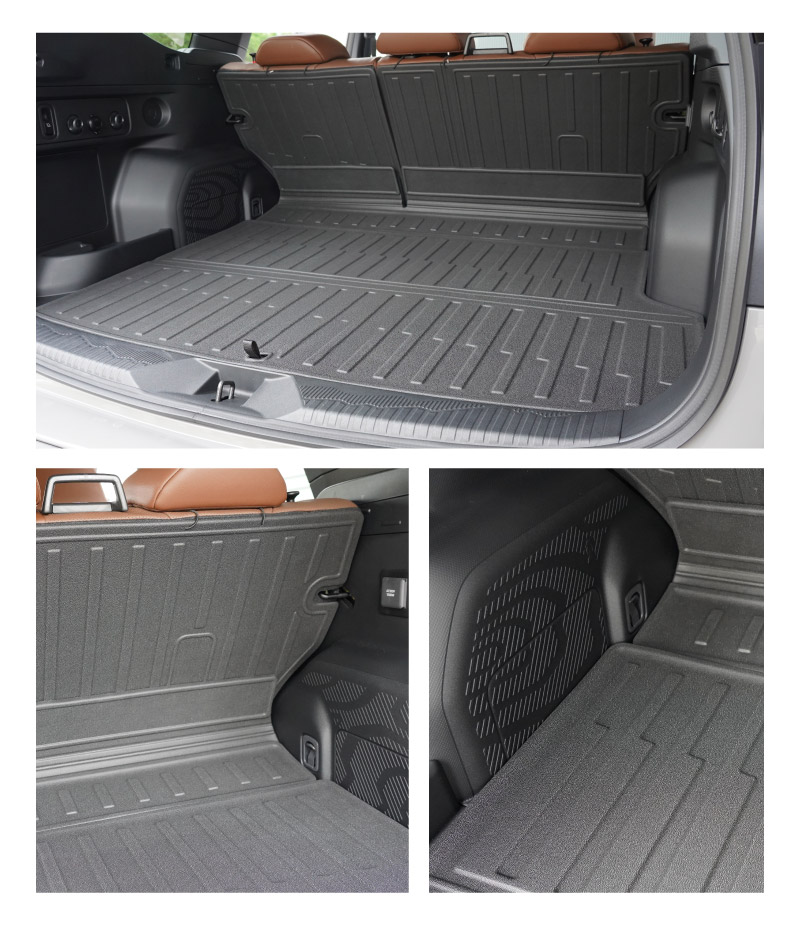 新型フォレスター SL系 フルカバー ラゲッジマット カーゴトレイマット 4P ラバータイプ ブラック｜SUBARU スバル FORESTER 専用 パーツ ドレスアップ アクセサリー オプション 内装 社外 トランク ラゲージ 荷室 フロアマット 防水 保護【予約販売/5月20日頃入荷予定】