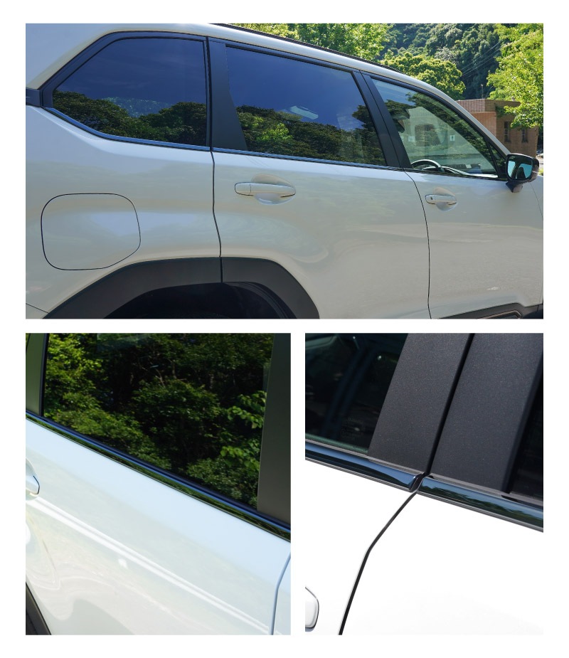 【アウトレット品】新型フォレスター SL系 ウィンドウトリムガーニッシュ 6P ブラック鏡面仕上げ ｜SUBARU スバル FORESTER 専用 カスタム パーツ ドレスアップ アクセサリー オプション 窓枠 サイド ドア 外装 保護 カー用品 社外