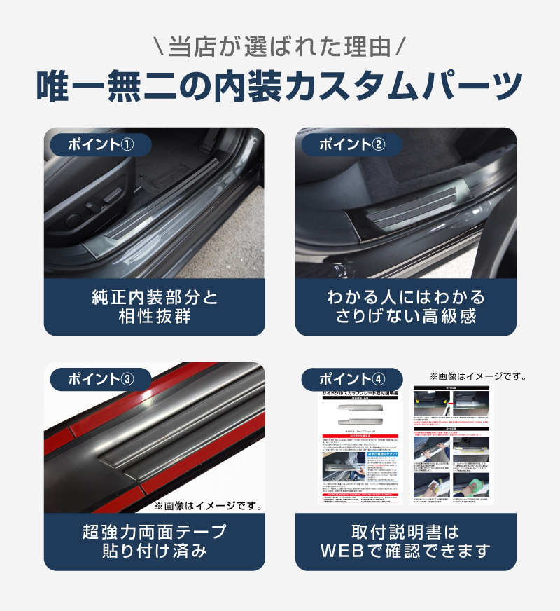新型CX-30 内側スカッフプレート 滑り止め付き 4P ブラックヘアライン