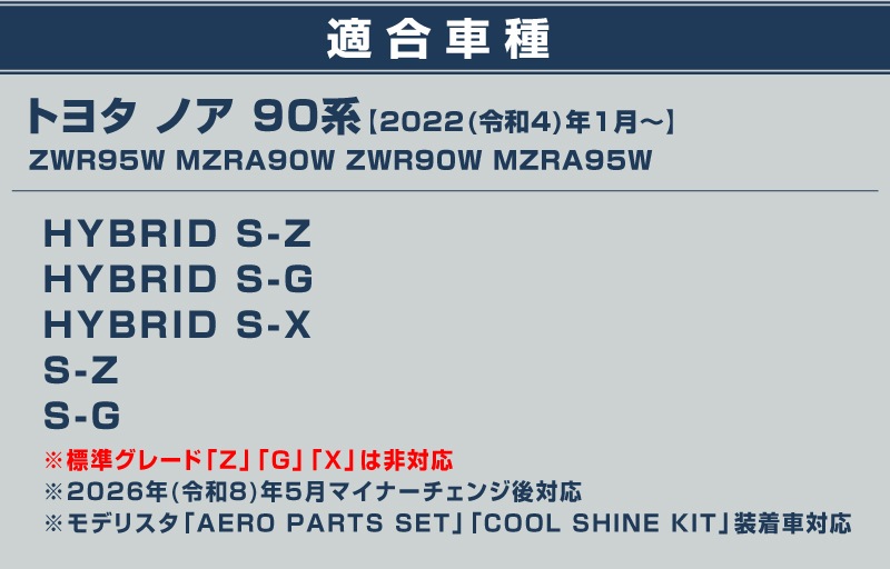 新型ノア 90系 エアログレード専用 ロアグリル ガーニッシュ 6P 鏡面