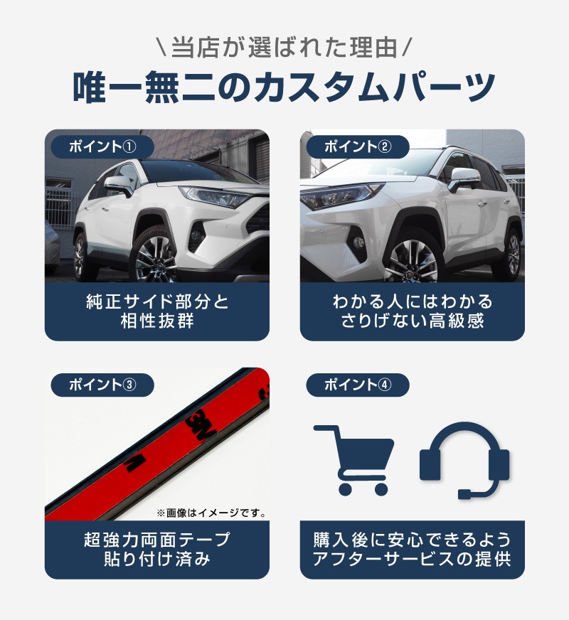 RAV4 50系 RAV4 PHV サイドミラーガーニッシュ 鏡面仕上げ 4P｜トヨタ TOYOTA ラブ４ MXAA54 AXAH54 AXAH52 MXAA52 50系 カスタム カスタム 専用 パーツ ドレスアップ アクセサリー 社外品 オプション エアロ
