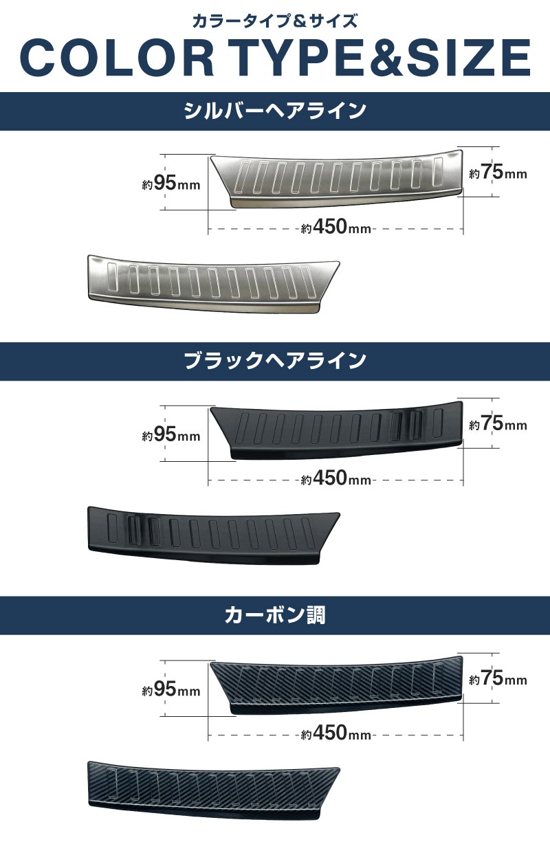 新型フォレスター SL系 ラゲッジスカッフプレート 2P 選べる3カラー シルバーヘアライン ブラックヘアライン カーボン調｜SUBARU スバル FORESTER 専用 リア 内装 保護 パーツ ドレスアップ アクセサリー オプション 社外 バックドア ラゲージ トランク 荷室 傷防止【予約販売/ブラック:5月10日頃入荷予定】