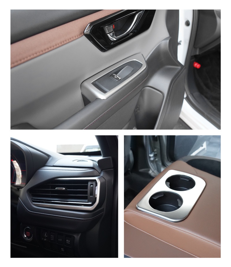 【セット割】新型フォレスター SL系 ウィンドウスイッチパネル ＆ フロント左右エアコン吹き出し口パネル ＆ セカンドシート ドリンクホルダーパネル 7P 内装パネルセット サテンシルバー ｜SUBARU スバル FORESTER 専用 パーツ ドレスアップ アクセサリー オプション インテリア スイッチ カバー パネル 内装 カー用品 社外