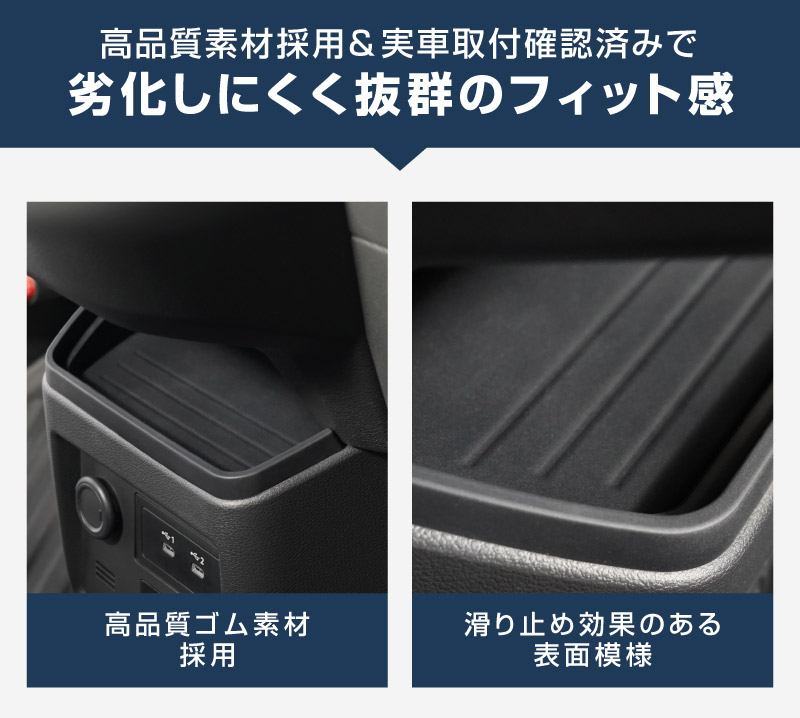 三菱 新型デリカミニ/ekスペース/日産 ルークス 共通 インパネロワートレイマット 1P ゴムライプ ブラック  2025年フルモデルチェンジ後専用｜MITSUBISHI DELICA MINI NISSAN ROOX インストセンタートレイ 専用 ラバー マット 保護パーツ ドレスアップ アクセサリー 防水 滑り止め 小物入れ 収納 内装 カー用品 社外 傷防止 キズ隠し