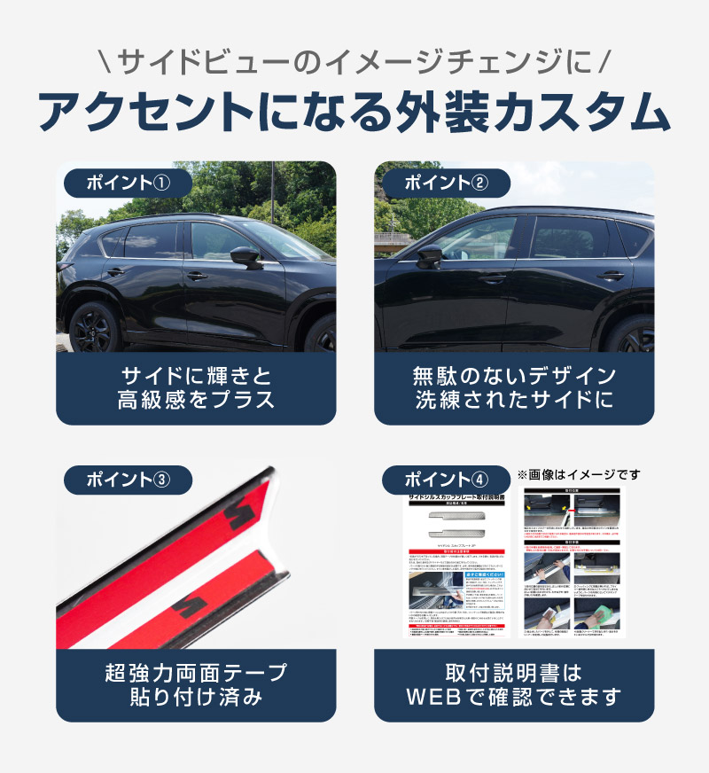 【販売準備中】新型CX-5 KM系 ウィンドウトリムガーニッシュ 6P 鏡面仕上げ 2026年 フルモデルチェンジ専用 ｜MAZDA CX5 2026FMC KMYSDP 専用 カスタム パーツ 水切りモール ウインドウ 窓 サイドスポイラー サイドドア ドレスアップ アクセサリー エアロ 外装 社外