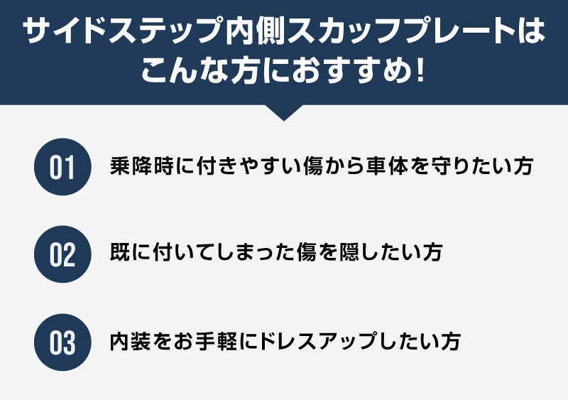 新型フォレスター SL系 サイドステップ内側 スカッフプレート4P 滑り止め付き シルバーヘアライン｜SUBARU スバル FORESTER 専用 内装 保護 カスタム パーツ ドレスアップ アクセサリー オプション 社外 サイドシル