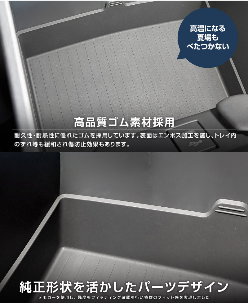 ランドクルーザー FJ ランクルFJ センターコンソールボックスロアトレイ 1P ブラック 防水ラバータイプ ｜トヨタ ランクル TOYOTA LANDCRUISER FJ TRJ240W 専用 アームレスト コンソール ゴムタイプ 収納 水洗い アクセサリー パーツ インテリア 内装 便利 小物入れ 社外 保護【予約販売/9月30日頃入荷予定】