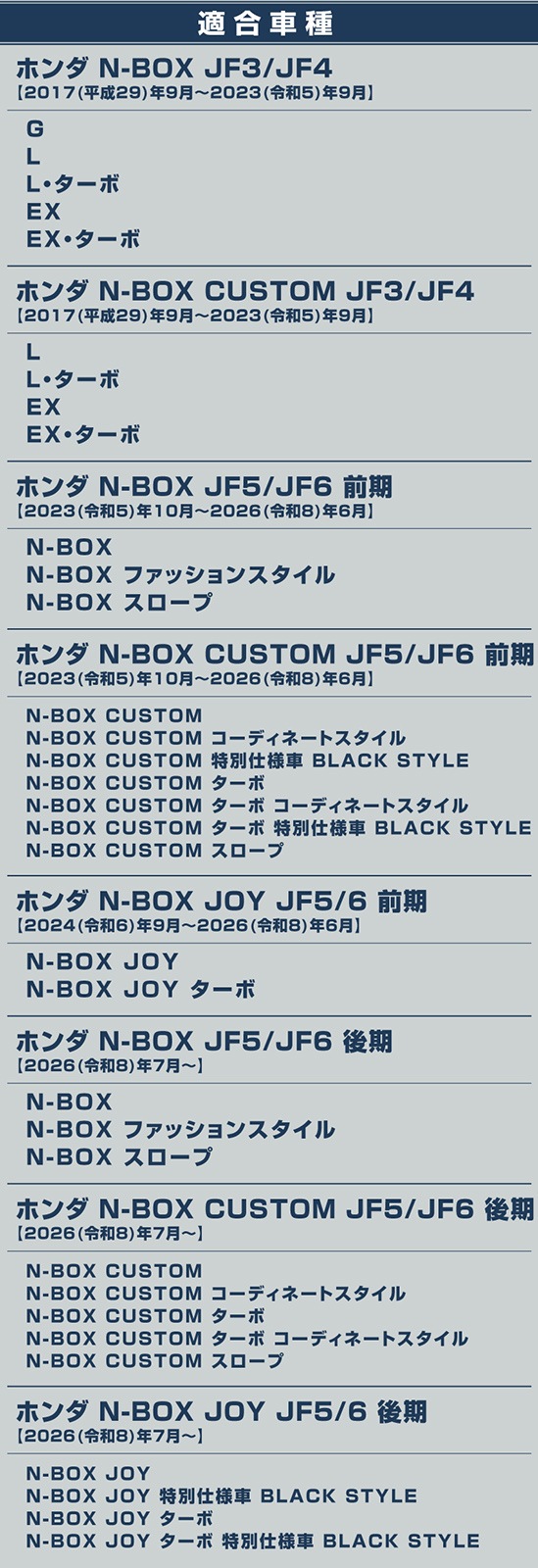 新型N-BOX N-BOXカスタム JF3 JF4 JF5 JF6 後期 サイドガーニッシュ 4P 鏡面仕上 2026年7月マイナーチェンジ後対応｜ホンダ HONDA NBOX CUSTOM 専用 外装 カスタム パーツ ドレスアップ アクセサリー 社外品 オプション エアロ