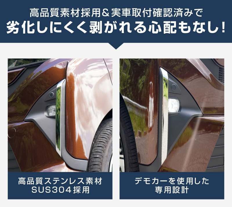 新型ムーヴ LA850S LA860S フロントフォグガーニッシュ 2P 鏡面仕上げ｜ダイハツ DAIHATSU MOVE 専用 外装 カスタム パーツ アクセサリー ドレスアップ オプション パネル カバー 外装 フロント フォグ周り フロントフェイス 社外