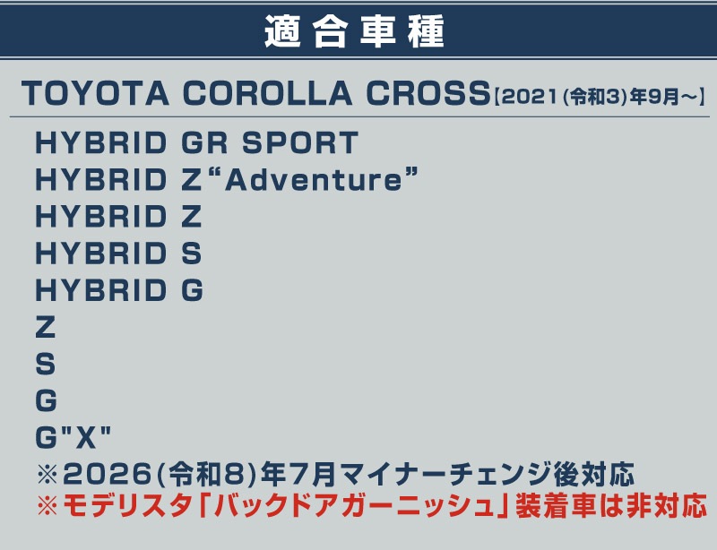【8/16～SALE対象 10%OFF】新型カローラクロス リアガーニッシュ 1P 鏡面仕上げ 2026年マイナーチェンジ後対応 ｜トヨタ TOYOTA COROLLA CROSS 6AA-ZVG11 3BA-ZSG10 6AA-ZVG15 カスタム 専用 外装 パーツ ドレスアップ アクセサリー 社外品 オプション エアロ