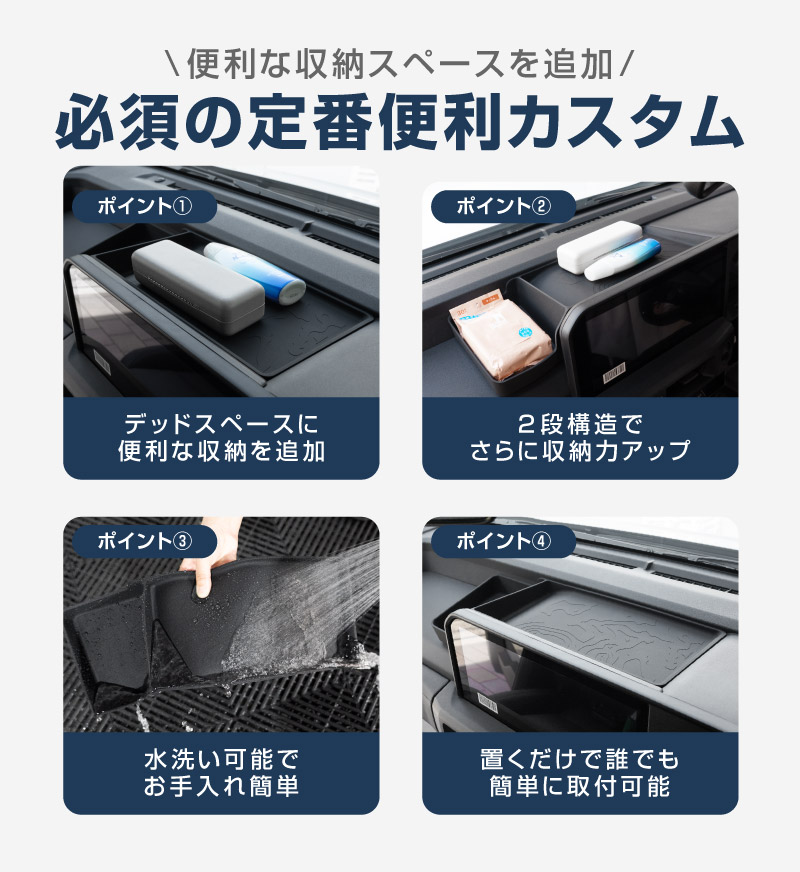 ランドクルーザー FJ ランクルFJ ディスプレイバックトレイ 1P ブラック 防水ラバータイプ ｜トヨタ ランクル TOYOTA LANDCRUISER FJ TRJ240W 専用 ダッシュボード ナビディスプレイ 背面収納スペース　水洗い アクセサリー インテリア 社外 保護【予約販売/9月30日頃入荷予定】