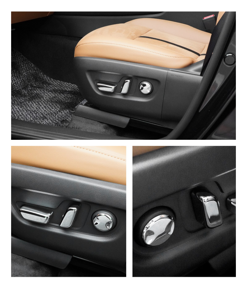 【5/17～10%off】CX-80 KL系 パワーシートボタンカバー 左右セット 6P メッキ仕上げ 2026年MC後 対応 ｜マツダ MAZDA 新型 CX80 専用 内装 インテリア スイッチ パネル カスタム パーツ ドレスアップ アクセサリー 社外品