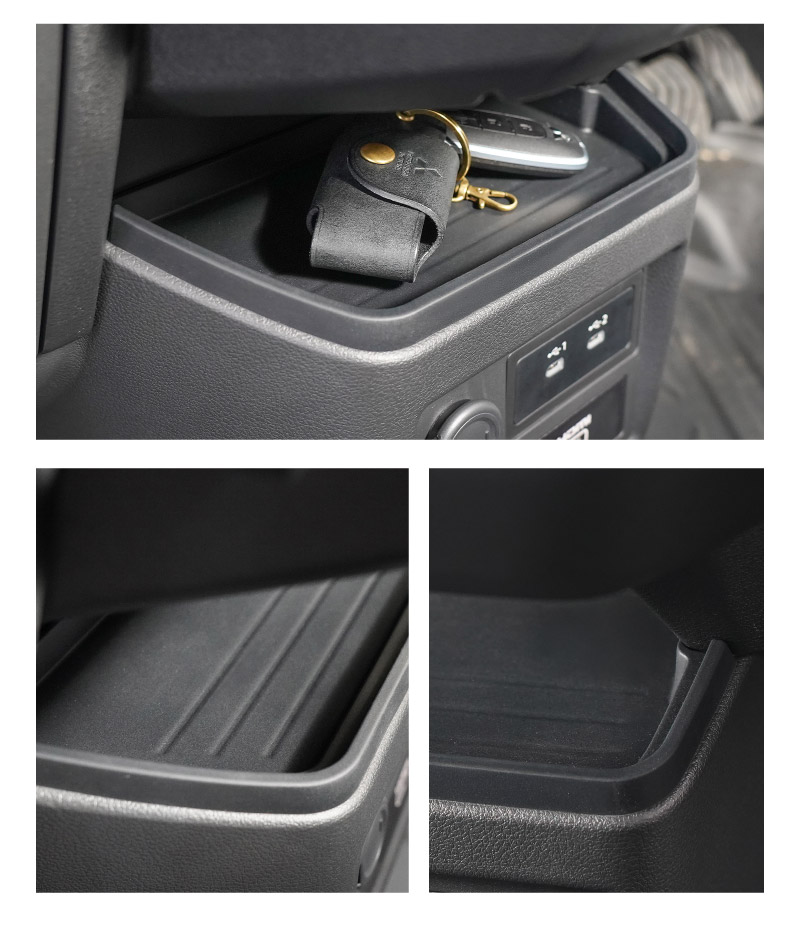 【セット割】新型eKスペース ルークス 共通 運転席 助手席 インパネトレイカバー ＆ インパネロワートレイマット 3P ゴムタイプ ブラック 2025年フルモデルチェンジ後専用｜MITSUBISHI eK SPACE NISSAN ROOX 専用 パーツ 防水 ドリンクホルダー ボトルホルダー カバー アクセサリー マット 便利グッズ アイテム 滑り止め 小物入れ 収納 内装 社外