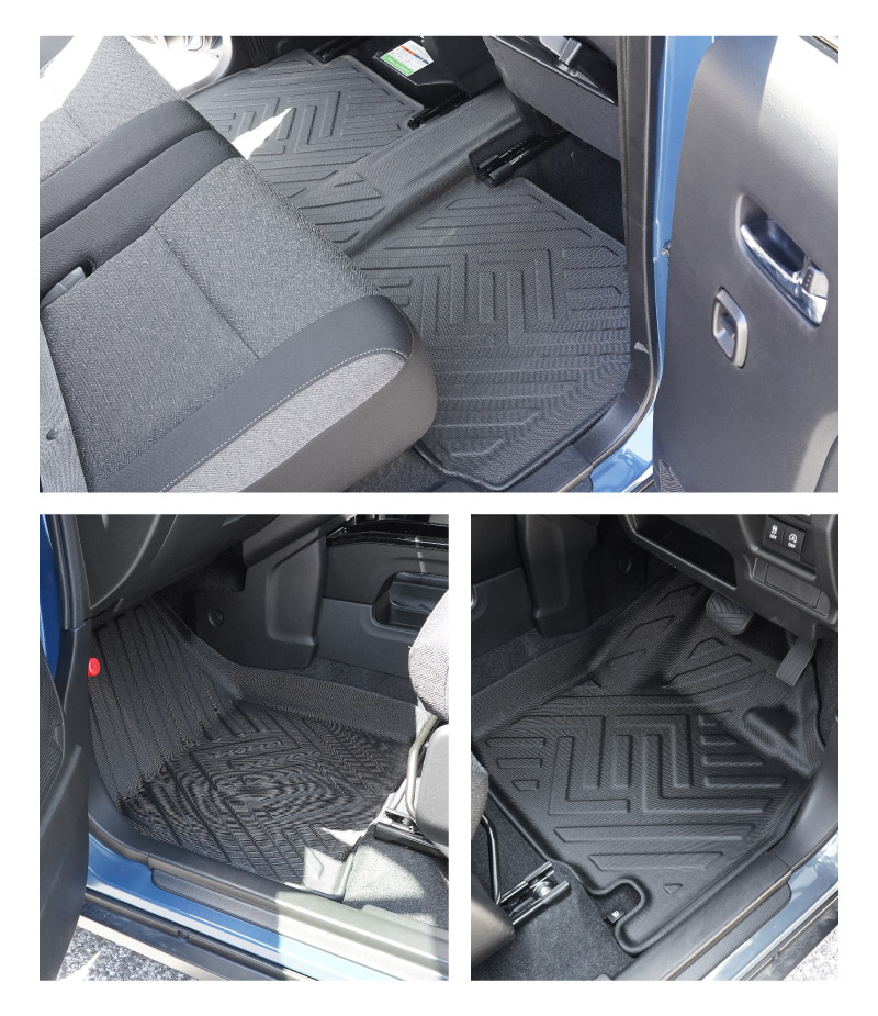 新型クロスビー MND1S HYBRID MZ 専用 フロアマット 3P ラバータイプ ブラック｜スズキ SUZUKI XBEE 2025年 専用 保護 パーツ 防水 フロント リア セット アクセサリー 内装 社外 立体 3Dマット ウェザーマット オールウェザー レジャー 水洗い【予約販売/8月10日頃入荷予定】
