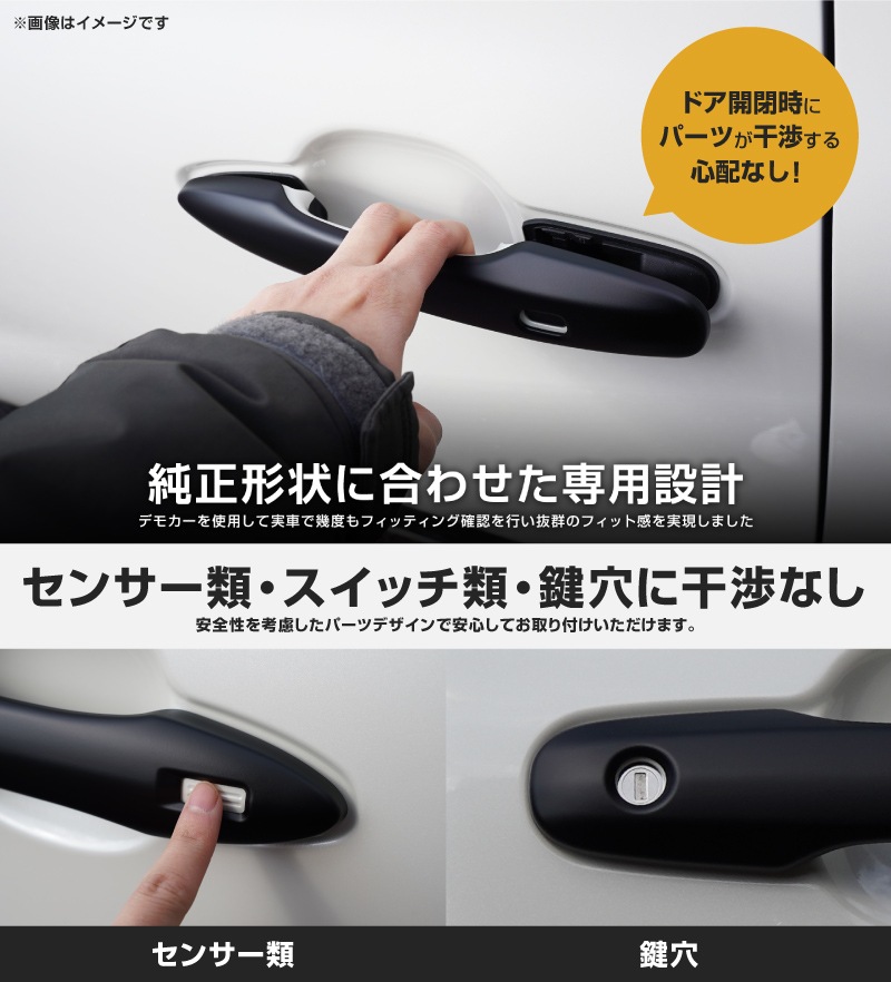 新型カローラクロス ドアハンドルガーニッシュ マットブラック仕上げ 4P 2026年マイナーチェンジ後対応｜トヨタ TOYOTA COROLLA CROSS 6AA-ZVG11 3BA-ZSG10 6AA-ZVG15 カスタム 専用 パーツ ドレスアップ アクセサリー 社外品 エアロ オプション