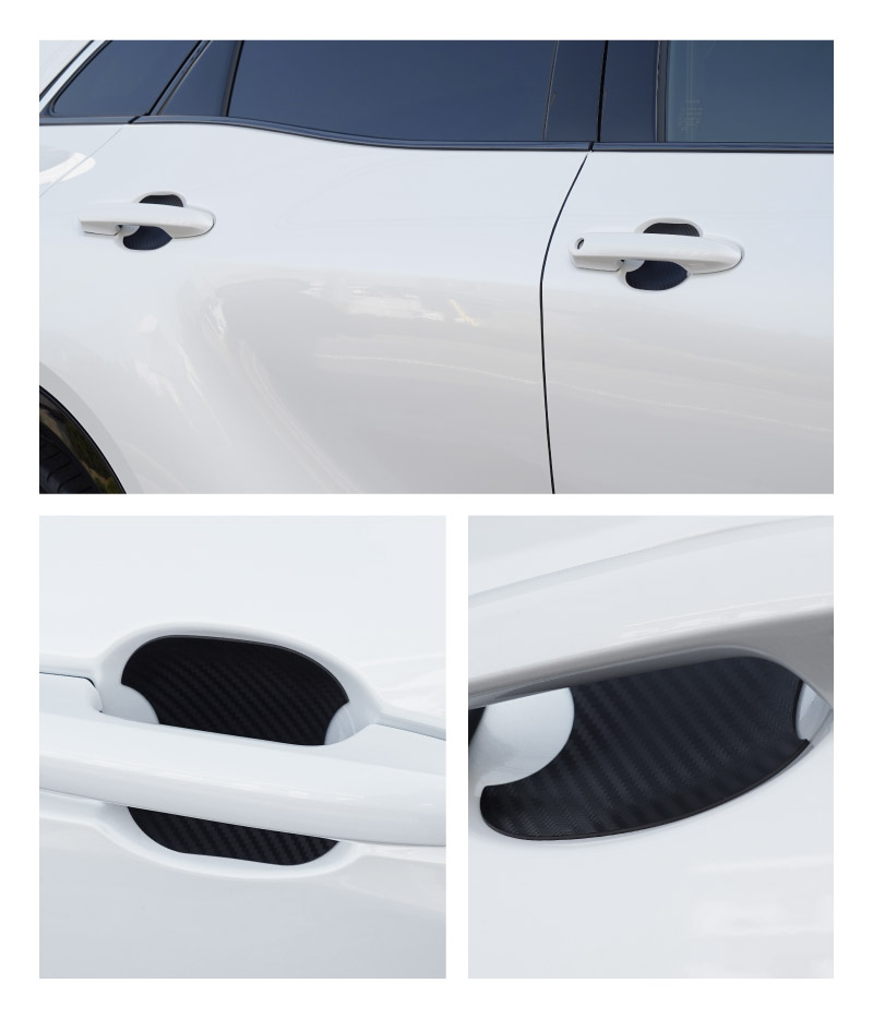 日産自動車 汎用設計 マグネット装着タイプ ドアハンドルプロテクター セット 4P カーボン柄 選べる2カラー ブラック ホワイト ｜NISSAN 日産 セレナ C28系 キックス e-POWER ルークス SERENA KICKS ROOX 引っかき傷防止 傷隠し 保護 カスタム パーツ ドレスアップ アクセサリー 社外品【メール便対象/代引き・配達日時指定不可】