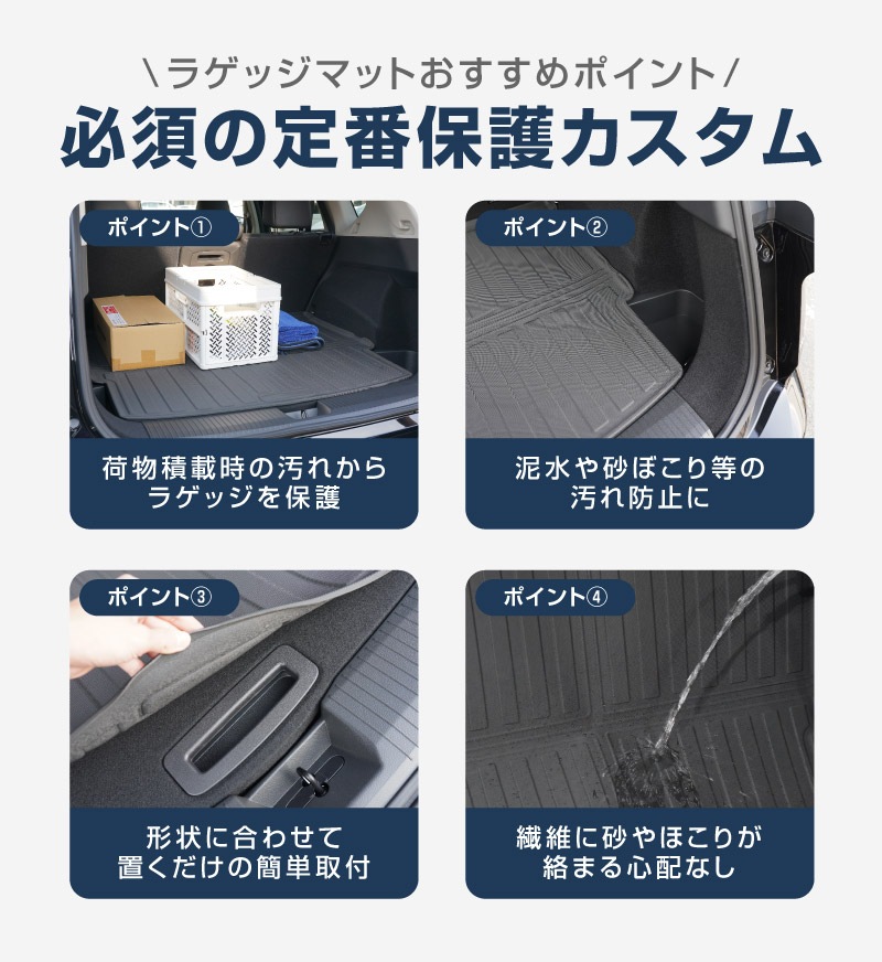 【セット割】新型エクストレイル T33 2列シート 5人乗り車専用 フロアマット ＆ ラゲッジマット カーゴトレイマット 4P マットセット ラバータイプ ブラック 2025年マイナーチェンジ後対応｜日産 NISSAN X-TRAIL 専用 内装 保護 カスタム パーツ ドレスアップ アクセサリー 社外品【予約販売/5月20日頃入荷予定】
