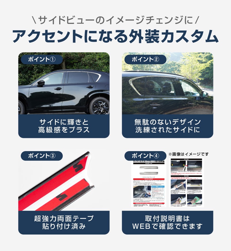 【販売準備中】新型CX-5 KM系 上側ウィンドウトリムガーニッシュ 6P 鏡面仕上げ 2026年 フルモデルチェンジ専用 ｜MAZDA CX5 2026FMC KMYSDP 専用 カスタム パーツ 水切りモール ウインドウ 窓 サイドスポイラー サイドドア ドレスアップ アクセサリー エアロ 外装 社外