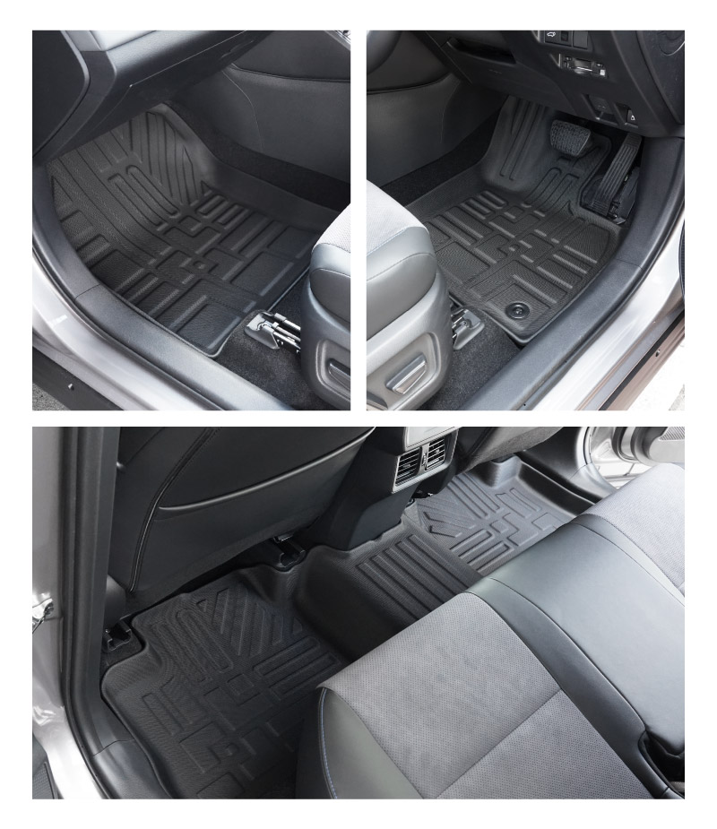 新型RAV4 60系 PHEV専用 フロアマット 3P ラバータイプ ブラック｜トヨタ TOYOTA ラブフォー AXAN64 プラグインハイブリッド Z GR SPORT 専用 保護 パーツ 防水 フロント リア セット アクセサリー 内装 インテリア 傷防止 社外 立体 3Dマット ウェザーマット オールウェザー レジャー 水洗い【予約販売/10月30日頃入荷予定】