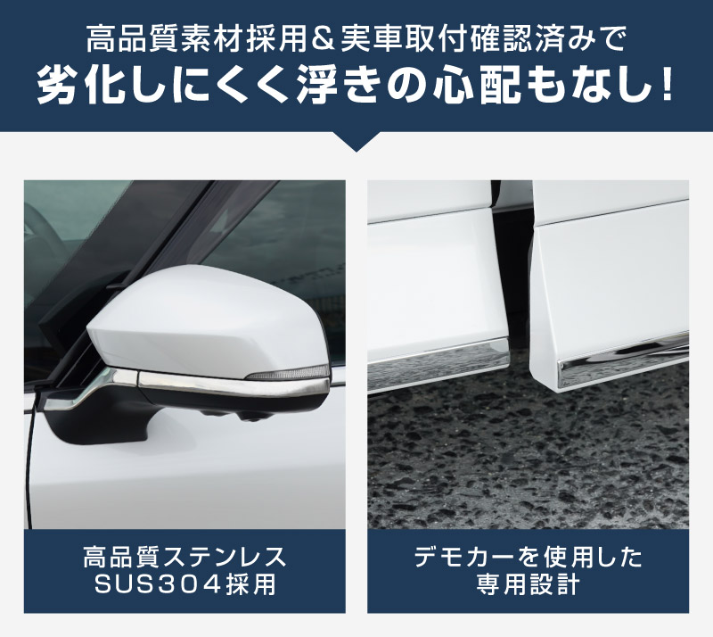 【セット割】新型ルファード 40系 サイドミラー ＆ サイドドア ガーニッシュ 左右セット 8P 外装パーツセット 鏡面仕上げ｜TOYOTA トヨタ ALPHARD 専用 外装 サイド カスタム パーツ ドレスアップ アクセサリー 社外品 エアロ【予約販売/6月10日頃入荷予定】