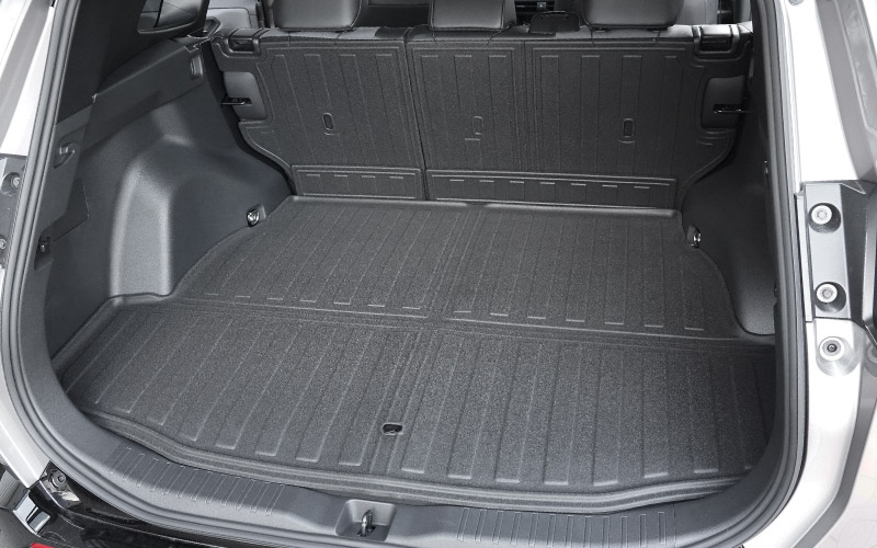 新型RAV4 60系 PHEV専用 ラゲッジマット カーゴトレイマット 5P ラバータイプ ブラック セカンドシート背面｜トヨタ TOYOTA ラブフォー AXAN64 プラグインハイブリッド Z GR SPORT 専用 防水 立体 3Dマット フロアマット トランクマット ラゲージ チャイルドシート【予約販売/10月30日頃入荷予定】