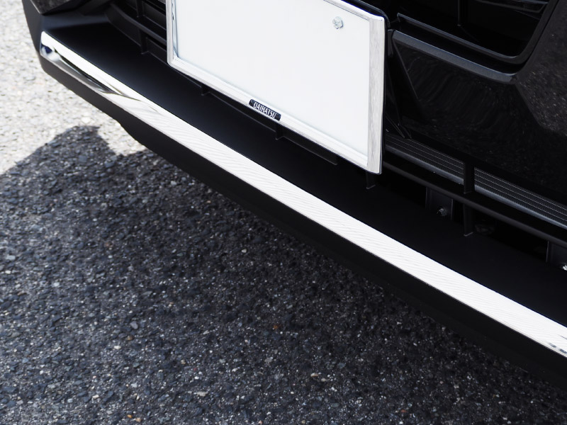 ロッキー レックス フロントリップ ガーニッシュ 鏡面仕上げ 1P 高品質ステンレス製｜ダイハツ DAIHATSU ROCKY スバル SUBARU REX カスタム 専用 パーツ ドレスアップ アクセサリー 社外品 オプション エアロ【予約販売/5月20日頃入荷予定】