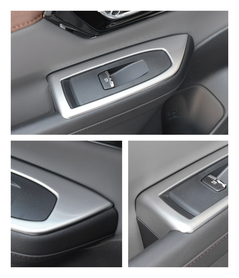 新型フォレスター SL系 ウィンドウスイッチパネル 4P サテンシルバー ｜SUBARU スバル FORESTER 専用 パーツ ドレスアップ アクセサリー オプション インテリア スイッチ カバー パネル 内装 カー用品 社外
