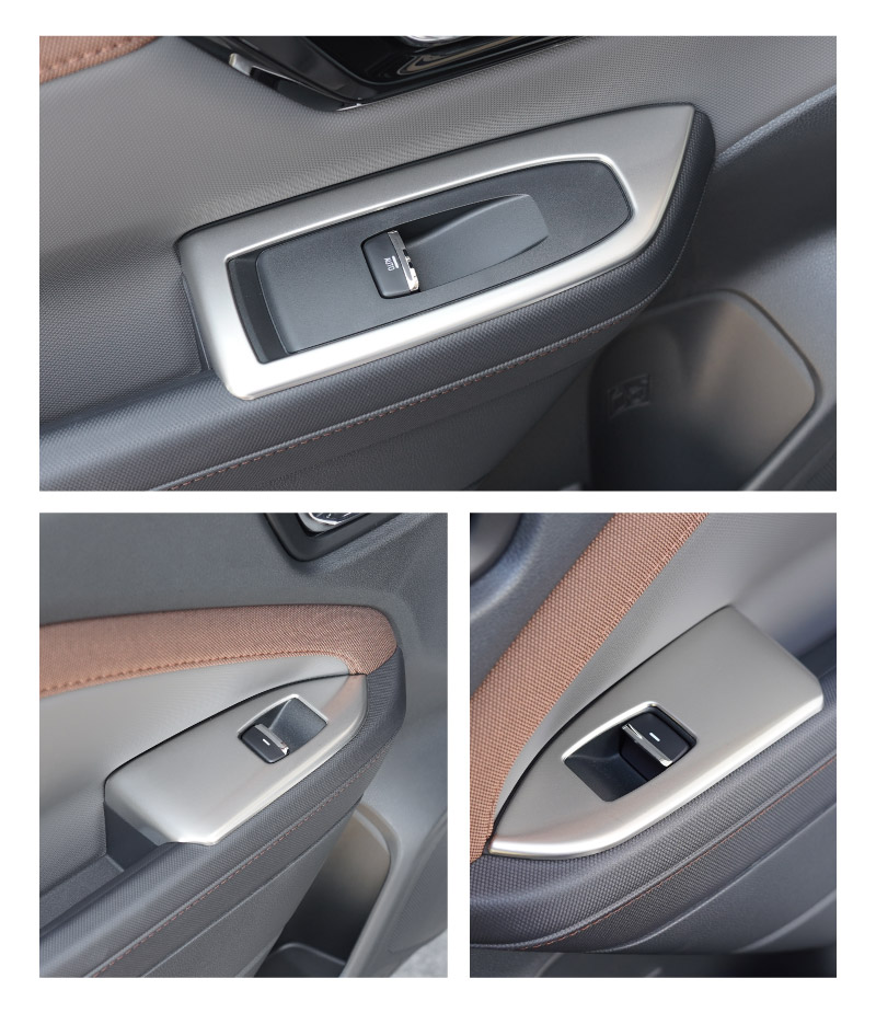 新型フォレスター SL系 ウィンドウスイッチパネル 4P サテンシルバー ｜SUBARU スバル FORESTER 専用 パーツ ドレスアップ アクセサリー オプション インテリア スイッチ カバー パネル 内装 カー用品 社外
