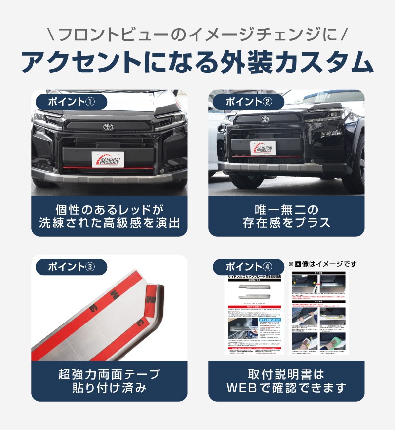 【販売準備中】新型RAV4 60系 Adventure 専用 ロアグリルガーニッシュ 1P パールレッド｜トヨタ TOYOTA ラブフォー AXAN64 アドベンチャー 専用 カスタム パーツ フロントグリル フロントバンパー ヘッドランプ フェンダーガーニッシュ オプション 外装 社外